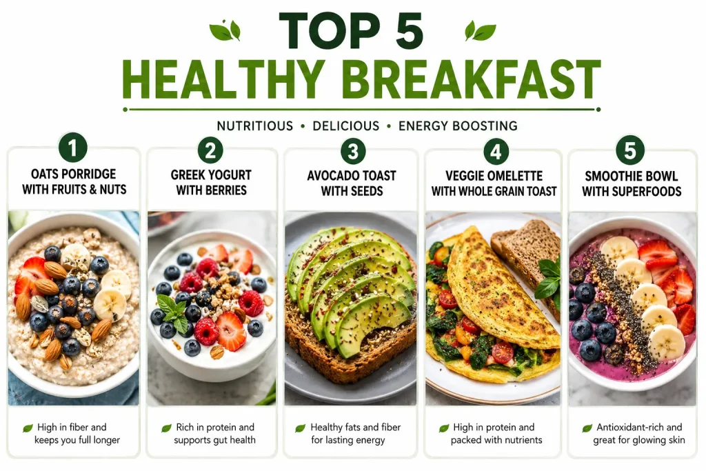 Top 5 healthy breakfast recipes